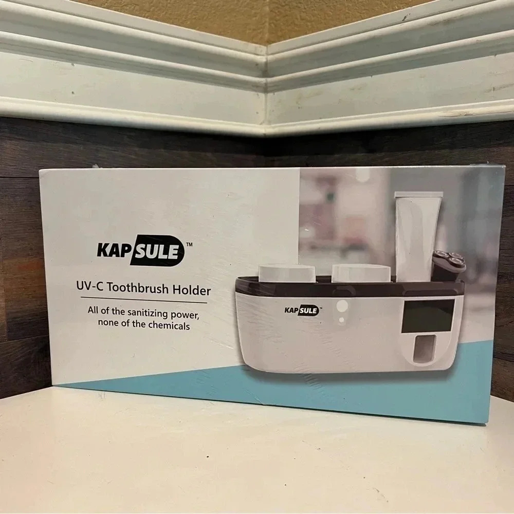 Kapsule UV Sanitizing Toothbrush Holder - Storage with Space for 4 Toothbrushs